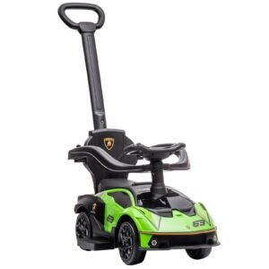 2 in 1 Baby Push Along Car Ride On Cars Sliding Car Essenza SCV12 Licensed for Toddler w/ Horn Engine Sound, Green