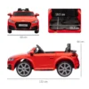 Compatible for 12V Rechargeable Battery Ride On Car w/ Remote Forward Reverse Lights Horn MP3 Player Red w/ Seat Belt Audi TT RS - Image 8