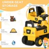 Licensed CAT Kids Ride on Digger Excavator with Manual Bucket, Toddler Pretend Construction Play Toy with Horn Under Seat Storage - Image 5