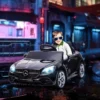 Mercedes Benz SLC 300 Licensed 12V Kids Electric Ride On Car with Parental Remote Two Motor Music Light Suspension Wheel for 3-6 Years Black - Image 9