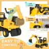 Licensed CAT Kids Ride on Digger Excavator with Manual Bucket, Toddler Pretend Construction Play Toy with Horn Under Seat Storage - Image 6