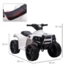 6 V Kids Ride on Cars Quad Bike Electric ATV Toy Quad Bike for Toddlers w/ Headlights Battery Powered for 18-36 months White+Black - Image 8