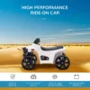 6 V Kids Ride on Cars Quad Bike Electric ATV Toy Quad Bike for Toddlers w/ Headlights Battery Powered for 18-36 months White+Black - Image 7