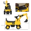Licensed CAT Kids Ride on Digger Excavator with Manual Bucket, Toddler Pretend Construction Play Toy with Horn Under Seat Storage - Image 8