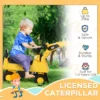 Licensed CAT Kids Ride on Digger Excavator with Manual Bucket, Toddler Pretend Construction Play Toy with Horn Under Seat Storage - Image 7