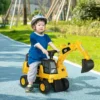 Licensed CAT Kids Ride on Digger Excavator with Manual Bucket, Toddler Pretend Construction Play Toy with Horn Under Seat Storage - Image 9