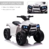 6 V Kids Ride on Cars Quad Bike Electric ATV Toy Quad Bike for Toddlers w/ Headlights Battery Powered for 18-36 months White+Black - Image 5